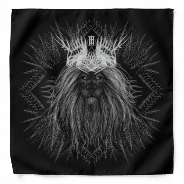Lion with Crown Monogram Bandana (Front)