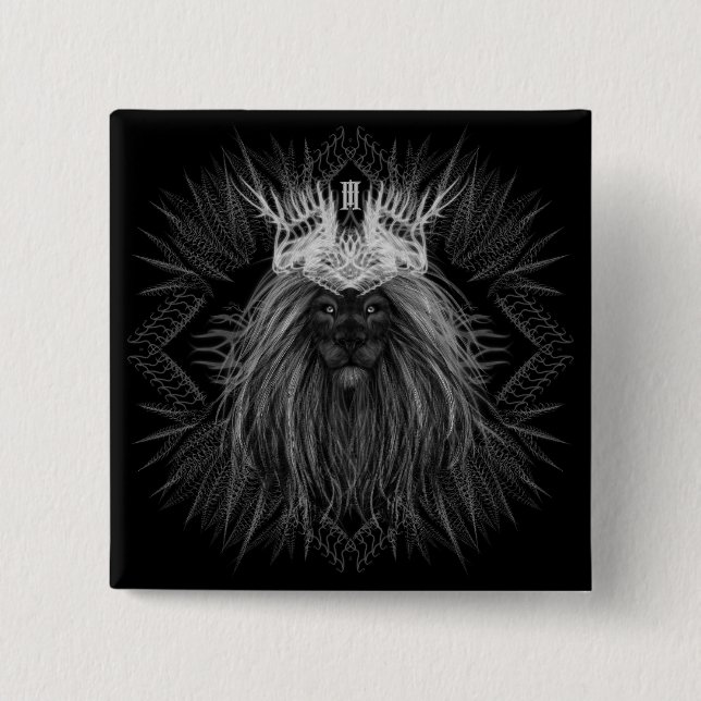 Lion with Crown Monogram Button (Front)