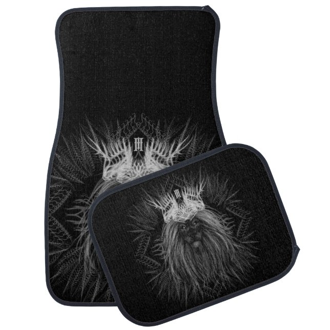 Lion with Crown Monogram Car Floor Mat (Set)