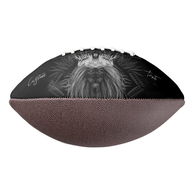 Lion with Crown Monogram Football (Rotated 270)