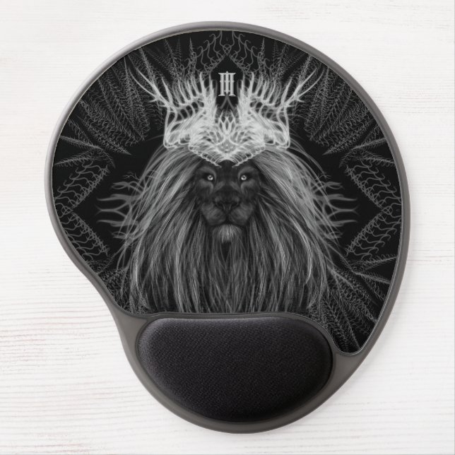 Lion with Crown Monogram Gel Mouse Pad (Front)