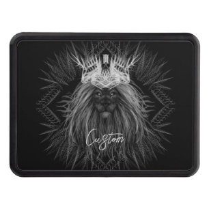 Lion with Crown Monogram Hitch Cover