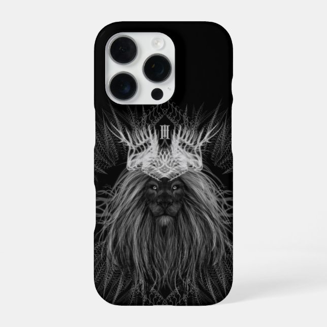 Lion with Crown Monogram Iphone Case (Back)