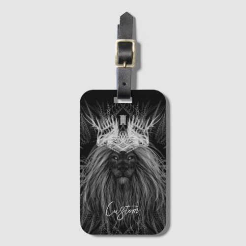 Lion with Crown Monogram Luggage Tag