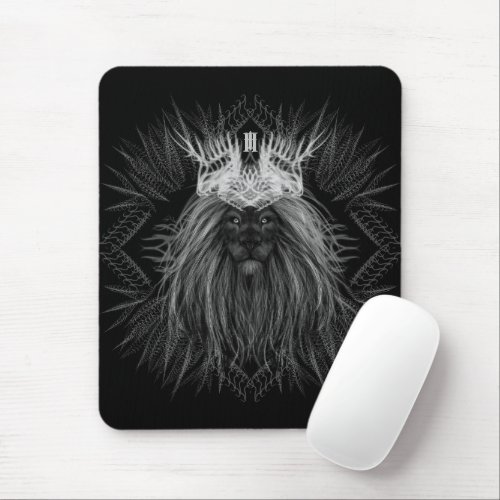 Lion with Crown Monogram Mouse Pad
