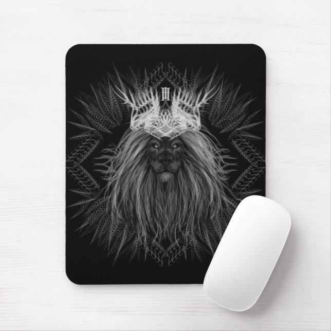 Lion with Crown Monogram Mouse Pad (With Mouse)