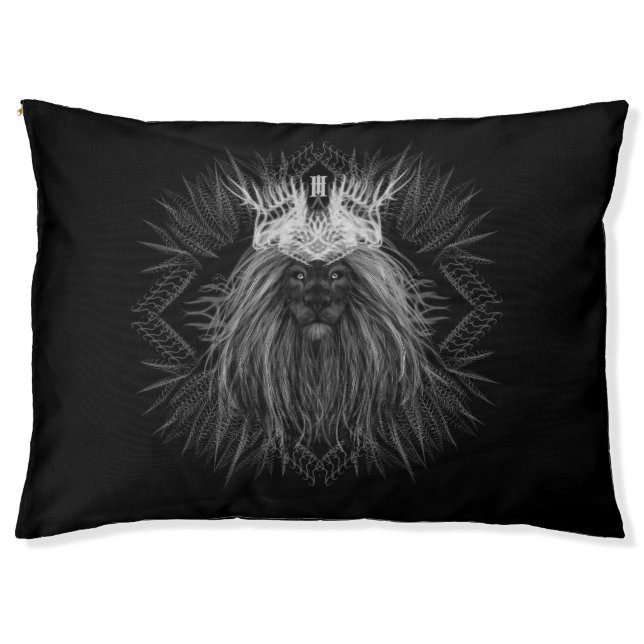 Lion with Crown Monogram Pet Bed (Front)