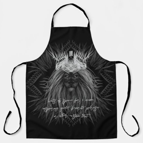 Lion with Crown Monogram Quote Apron