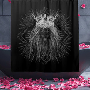Lion with Crown Monogram Shower Curtain