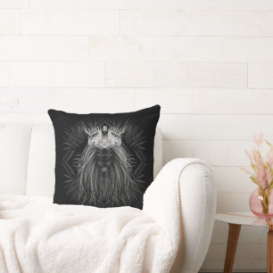 Lion with Crown Monogram Throw Pillow