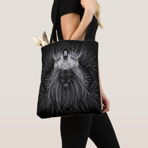 Lion with Crown Monogram Tote Bag