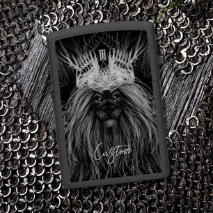 Lion with Crown Monogram Zippo Lighter