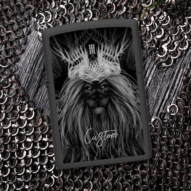 Lion with Crown Monogram Zippo Lighter (Creator Uploaded)