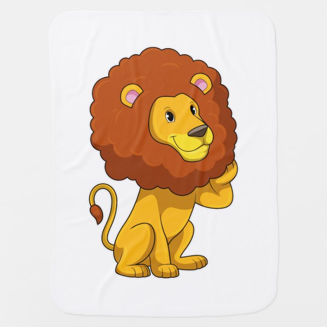 Lion with Curls Baby Blanket (Front)