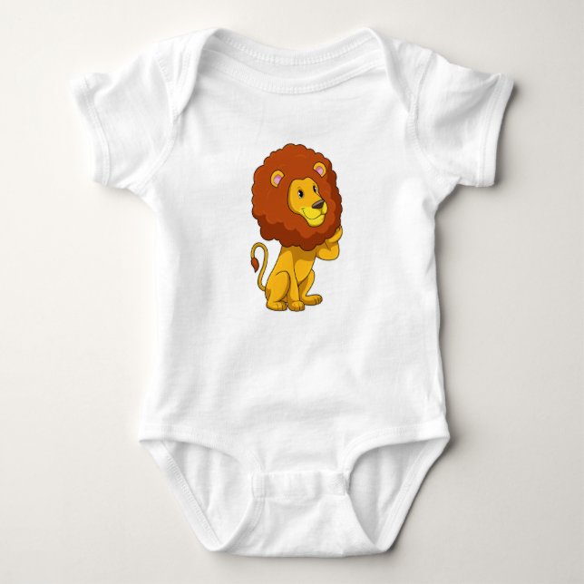 Lion with Curls Baby Bodysuit (Front)