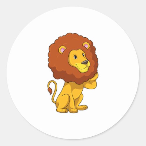 Lion with Curls Classic Round Sticker