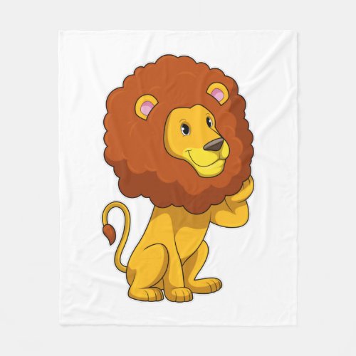 Lion with Curls Fleece Blanket