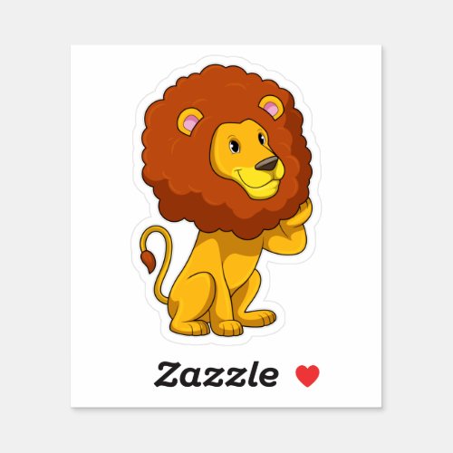 Lion with Curls Sticker