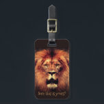 Lion with customizable text luggage tag<br><div class="desc">Please click "Personalize this template" to insert your contact info on the back side (or any other text),  or just delete it. You can also edit the text on the front side. Just make sure it fits (what you see is what you get).  More lion items: 👉www.zazzle.com/aura2000/lion</div>