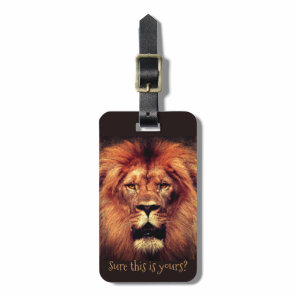Lion with customizable text luggage tag
