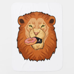 Lion with Donut Baby Blanket