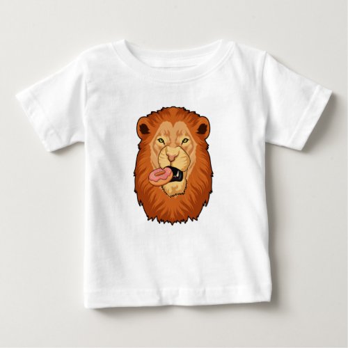 Lion with Donut Baby T_Shirt