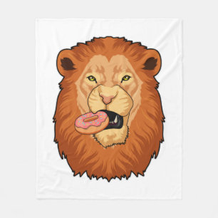 Lion with Donut Fleece Blanket
