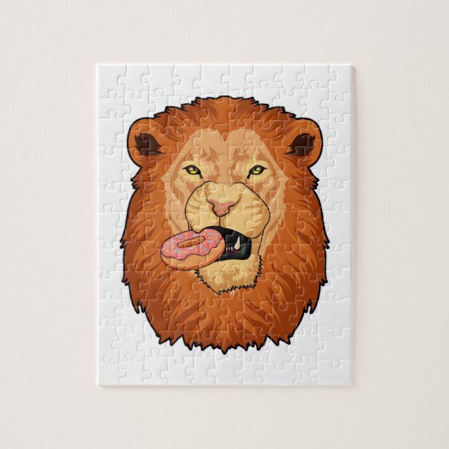 Lion with Donut Jigsaw Puzzle (Vertical)