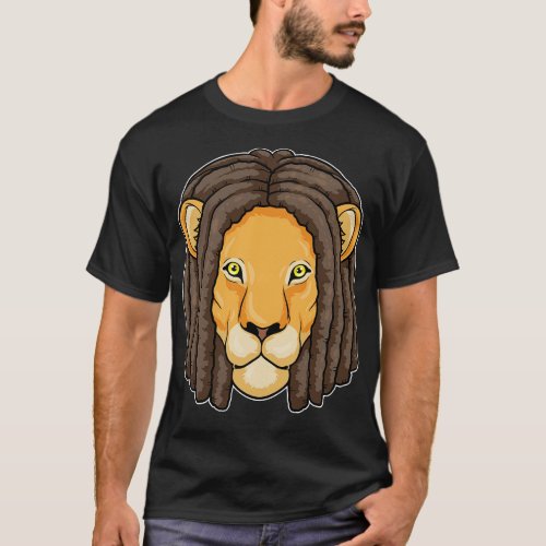 Lion with Dreadlocks short T_Shirt