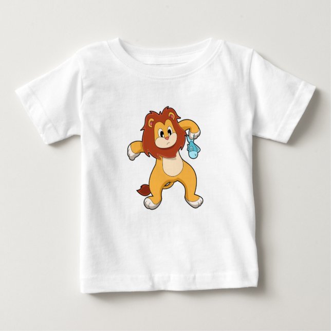 Lion with Fish Baby T-Shirt (Front)