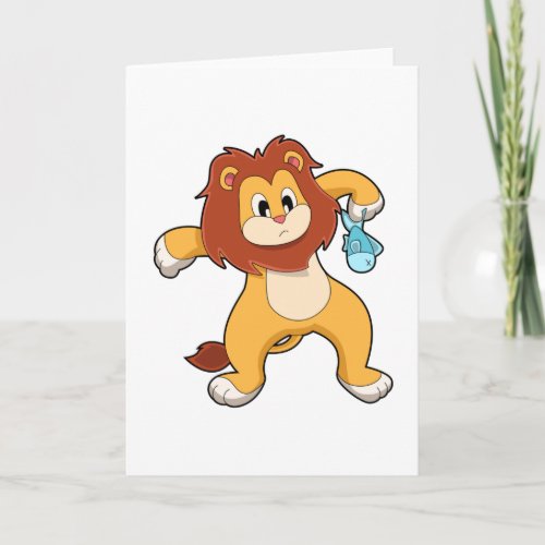 Lion with Fish Card