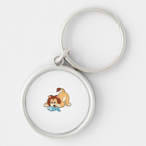 Lion with Fish Keychain