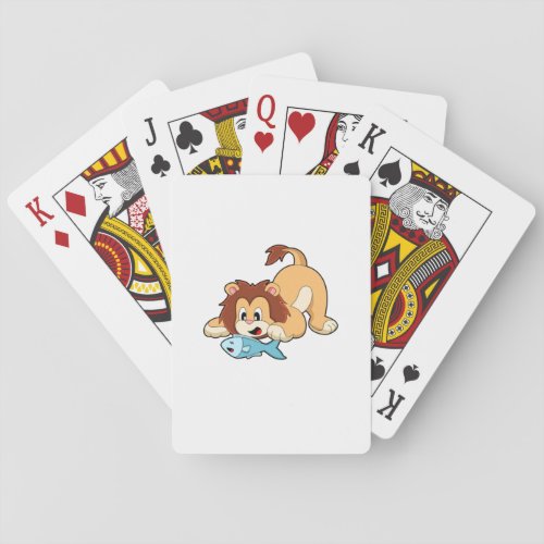 Lion with Fish Poker Cards