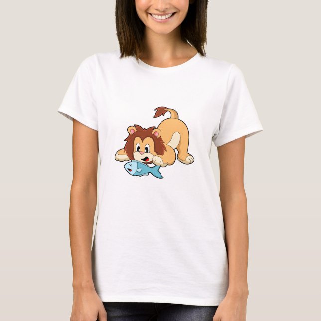 Lion with Fish T-Shirt (Front)