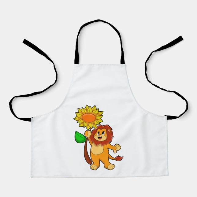 Lion with Flower Sunflower Apron (Front)