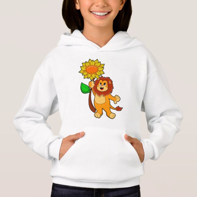 Lion with Flower Sunflower Hoodie (Front)