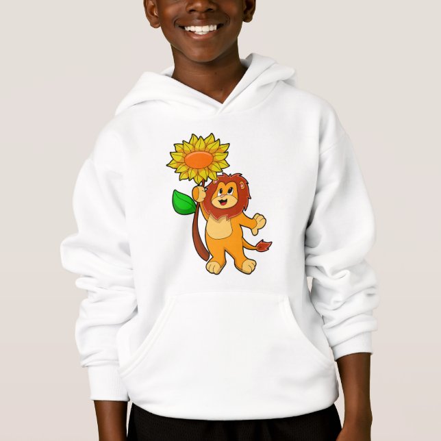 Lion with Flower Sunflower Hoodie (Front)