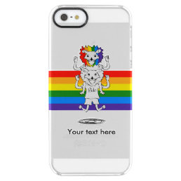 Lion With Gay Pride Mane Shoulder Ride Clear iPhone SE/5/5s Case