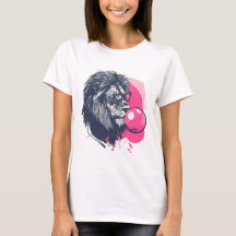 Lion with glasses an pink bubble gum