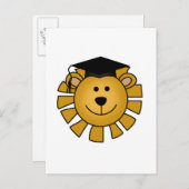 Lion with Graduation Cap Tshirts and Gifts Announcement Postcard (Front/Back)
