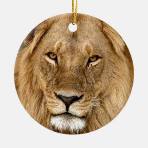 Lion With Great Mane Ceramic Ornament