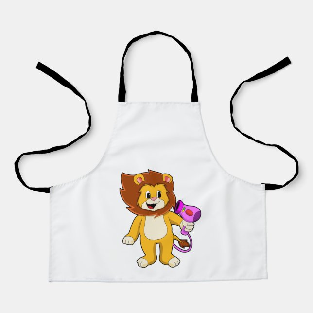 Lion with Hair dryer Apron (Front)