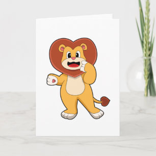 Lion with Heart Card