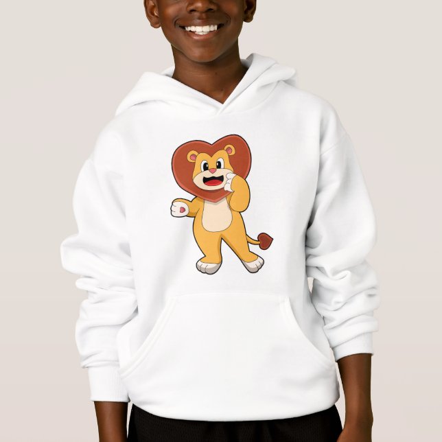 Lion with Heart Hoodie (Front)