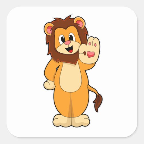 Lion with Mane Square Sticker