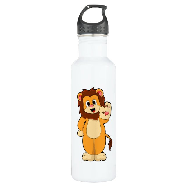 Lion with Mane Stainless Steel Water Bottle (Front)