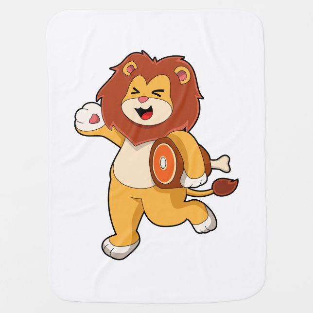 Lion with Meat Baby Blanket (Front)