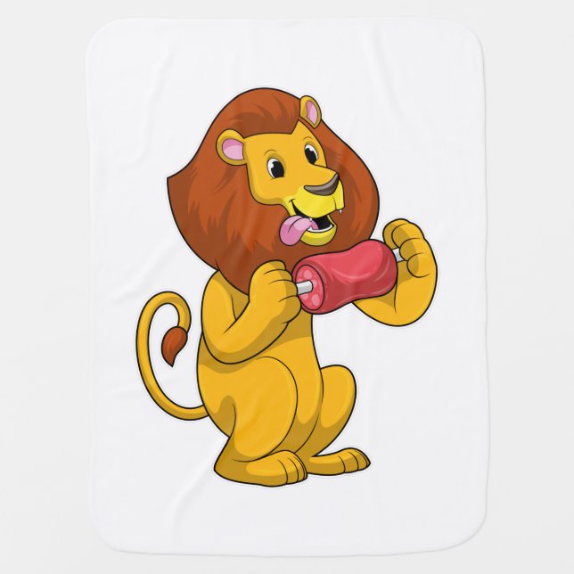 Lion with Meat Baby Blanket (Front)