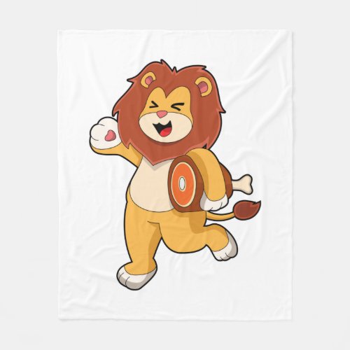 Lion with Meat Fleece Blanket