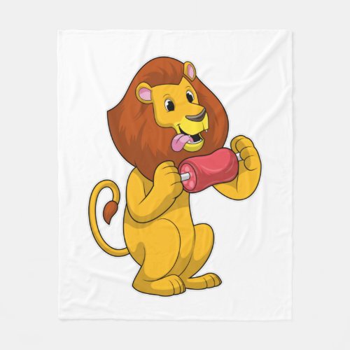 Lion with Meat Fleece Blanket